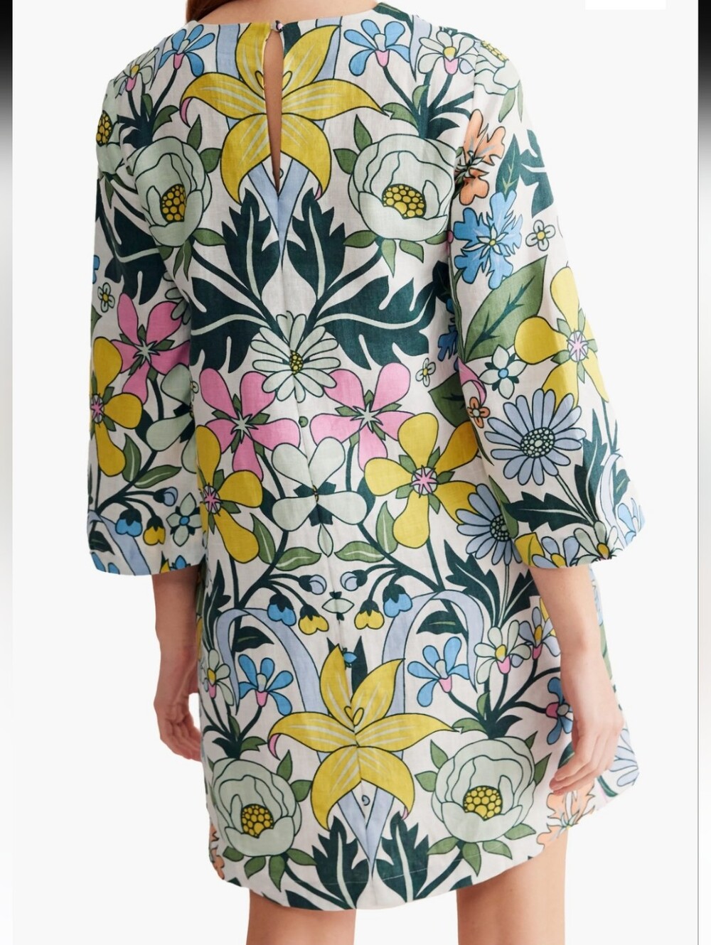 Boden Women's Floral Mini Shift Linen Dress in Multi sz.10 - Picture 2 of 10